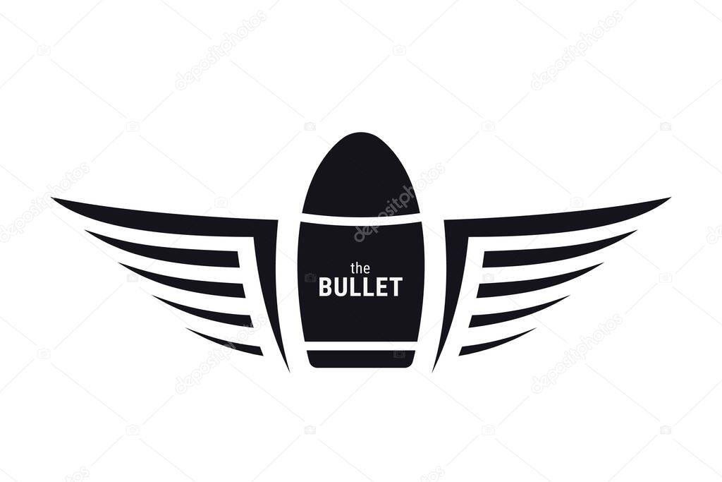 Winged Bullet. Military Symbol. Army Badge. Used for Tattoo or Logo