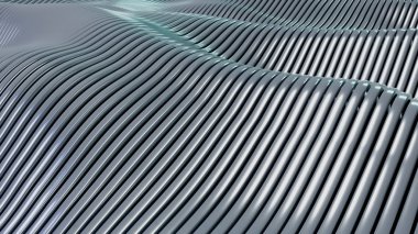 Alüminyum soyut gümüş şeritli arka plan. 3 boyutlu illüstrasyon. 3d hazırlayıcı.