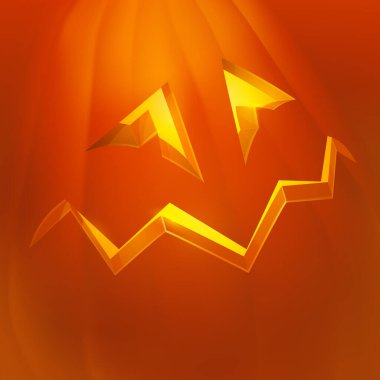 İçinde mum olan gerçekçi bir Cadılar Bayramı kabağı. Mutlu yüz Cadılar Bayramı balkabağı.