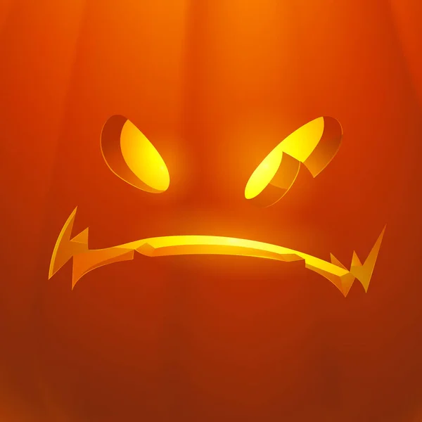 Realistische Halloween pompoen met kaars erin. Gelukkig gezicht Halloween pompoen. — Stockfoto
