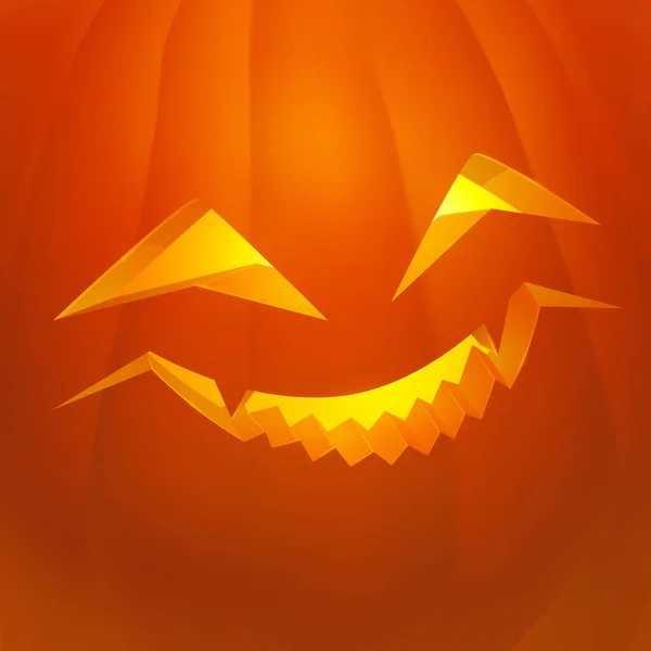 Realistiska Halloween pumpa med ljus inuti. Glad ansikte Halloween pumpa. — Stockfoto