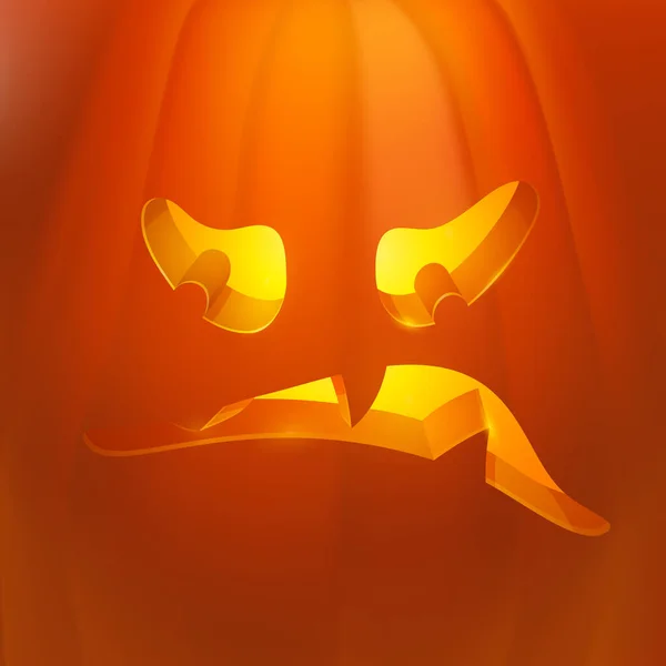 Zucca di Halloween realistica con candela all'interno. Evil Halloween zucca cartone animato Emoji Face Character . — Foto Stock