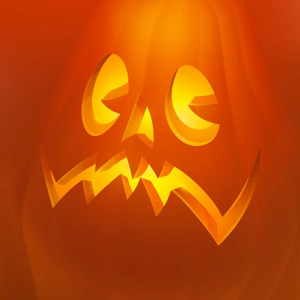 Realistiska Halloween pumpa med ljus inuti. Onda Halloween pumpa tecknad Emoji ansikte karaktär. — Stockfoto