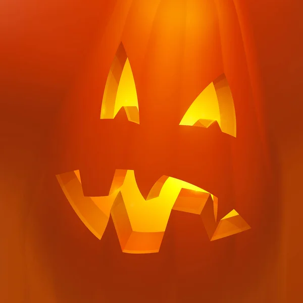 Reális Halloween tök gyertyával a belsejében. Gonosz Halloween Tök Rajzfilm Emoji Arc Karakter. — Stock Fotó