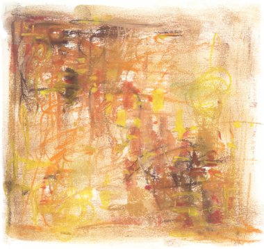 Kahverengi ve sarı soyut pastel resim