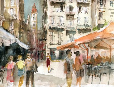 Turistler Corfu Island City