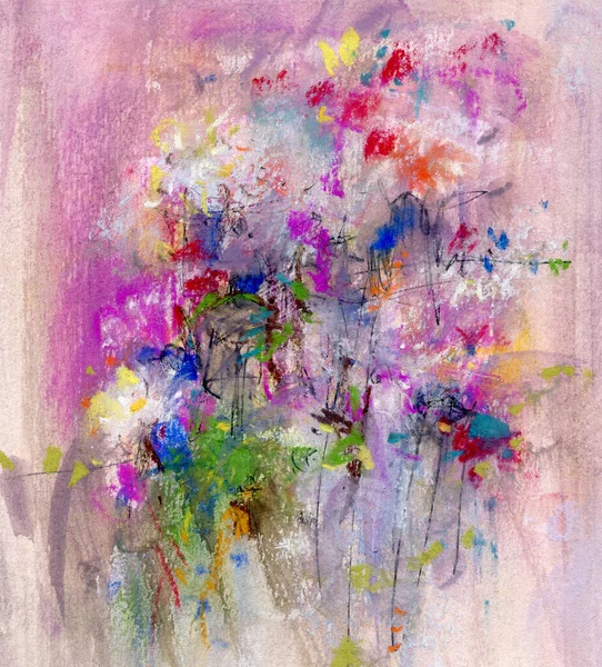 Abstract Pastel Drawing Theme Flowers Royalty Free Stock Images