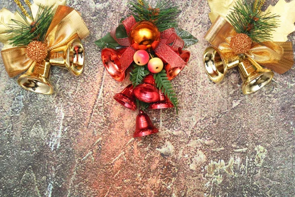 Holiday decorations on a plain background with free space for an inscription. — Stock Photo, Image