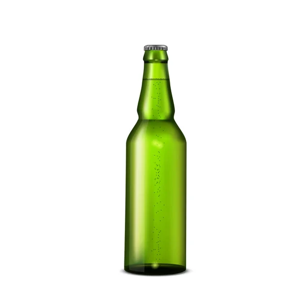 Grön flaska öl — Stock vektor