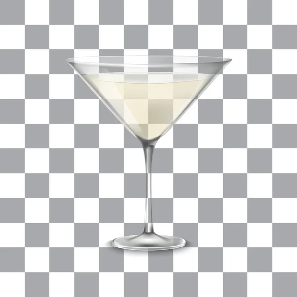 Transparante vector glas met Martini en olijven voor donkere en lichte achtergrond — Stockvector