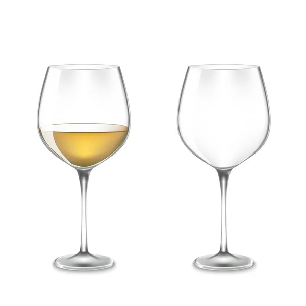Vidrio de vino de transparencia . — Vector de stock