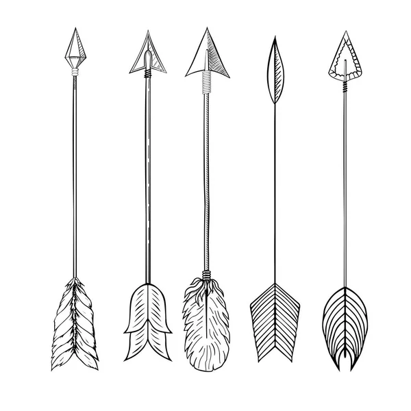 Jeu de flèches indiennes tribales . — Image vectorielle