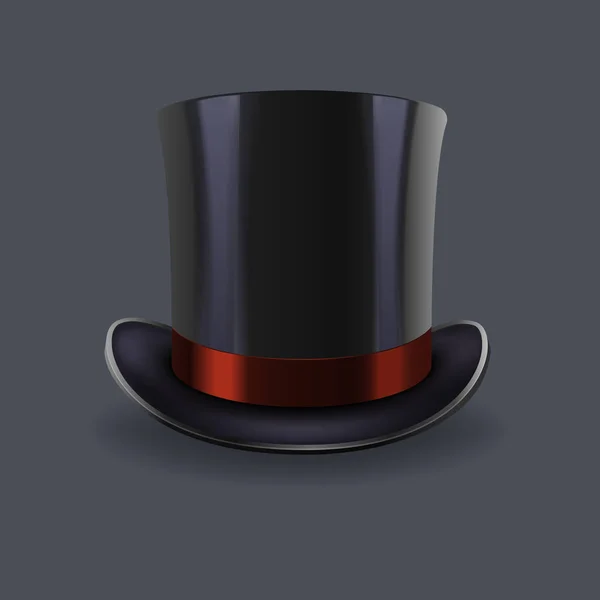 Fekete úriember kalap — Stock Vector
