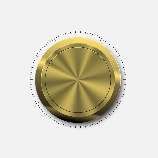 Marque Botón. Botón de oro realista — Archivo Imágenes Vectoriales
