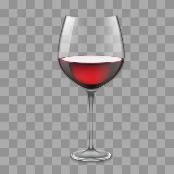 Vino vector transparente con vino tinto . — Vector de stock