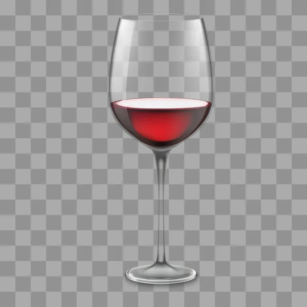 Transparent vector wineglass with red wine. — Stock Vector