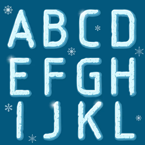 Çizgi film buz alfabesi — Stok Vektör