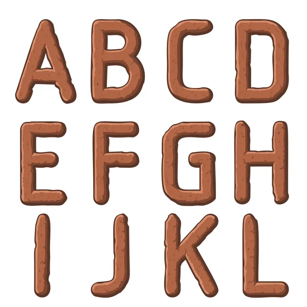 Geschnitzte Buchstaben — Stockvektor