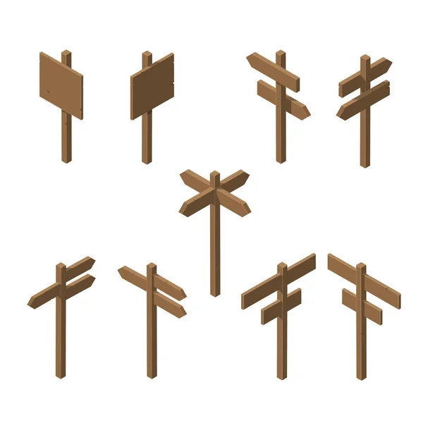 Isometric wooden pointers. — Stock Vector