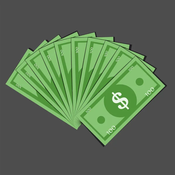 Vector Dollar fan flat icon — Stock Vector