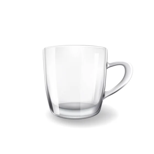 Vazio beber copo de vidro 3d —  Vetores de Stock