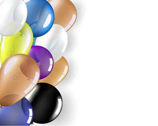 Banner de festa com balões de hélio — Vetor de Stock