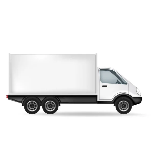 Camion blanc et disposition sur blanc — Image vectorielle