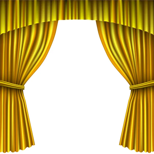 Gold curtain background on white — Stock Vector