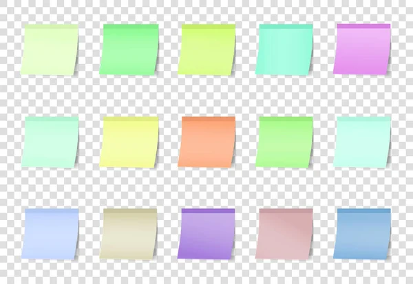 Pegatinas de color post nota aislados en — Vector de stock