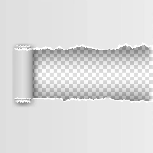 Weißes zerrissenes Papier mit gerissenen Kanten — Stockvektor