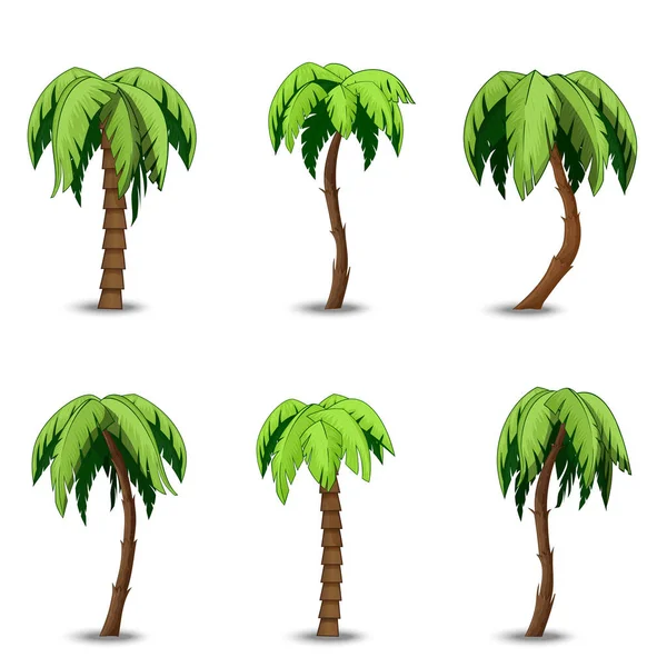 Palmiye ağaçları klipsi sanat vektörü ayarlandı — Stok Vektör