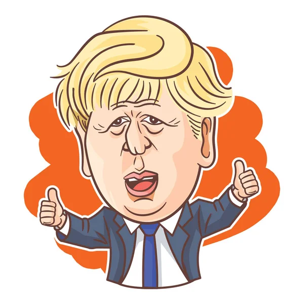 London Inggris Januari 2020 Boris Johnson Vector Caricature Untuk Janji - Stok Vektor