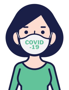Coronavirus hastalığı halkın dikkatini çekiyor. Beyaz yüzlü kadın kendini koronavirüsten korumak için maske takıyor.