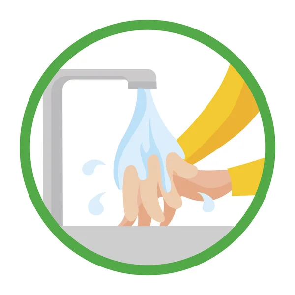 Washing Hand Flat Art Icon Vector Icon — Stock Vector