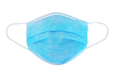 Koronavirüsü önlemek için tıbbi koruyucu yüz maskesi kullanın. Grip ve diğer hastalıklara karşı korunmak için mavi renkli tıbbi maske - imaj