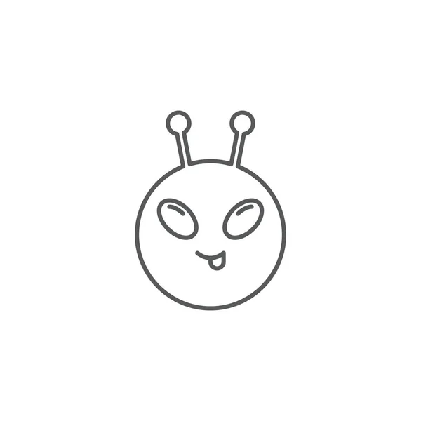 Emoticon alienígena ícone do vetor símbolo isolado no fundo branco —  Vetores de Stock