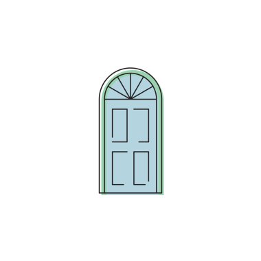 Beyaz arkaplanda izole edilmiş kemer kapısı vektör simgesi