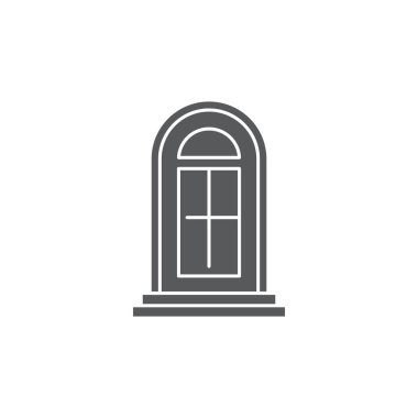 Beyaz arkaplanda izole edilmiş kemer kapısı vektör simgesi