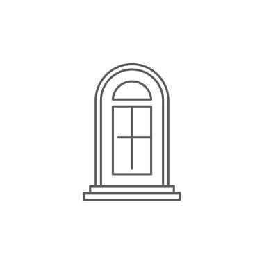 Beyaz arkaplanda izole edilmiş kemer kapısı vektör simgesi