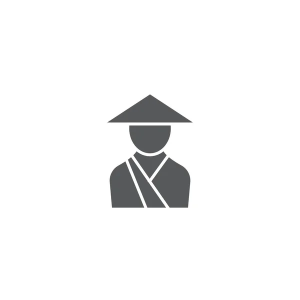 Asiatisk munk vektor ikon symbol isolerad på vit bakgrund — Stock vektor