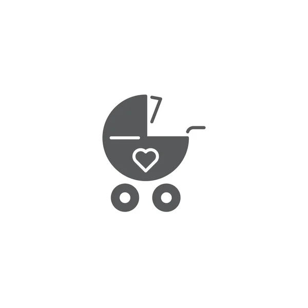 Bambino passeggino vettore icona simbolo strumento isolato su sfondo bianco — Vettoriale Stock