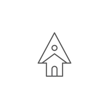 Kuş evi vektör simgesi evi beyaz arkaplanda izole edildi