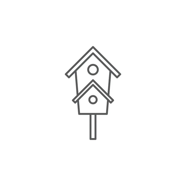 Birdhouse vector icon symbol house isolated on white background — Stock Vector