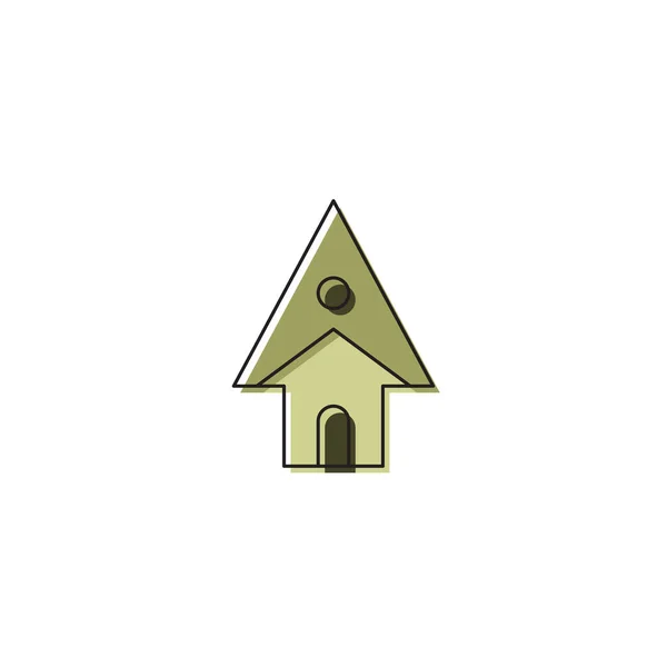 Vogelhuis vector pictogram symbool huis geïsoleerd op witte achtergrond — Stockvector