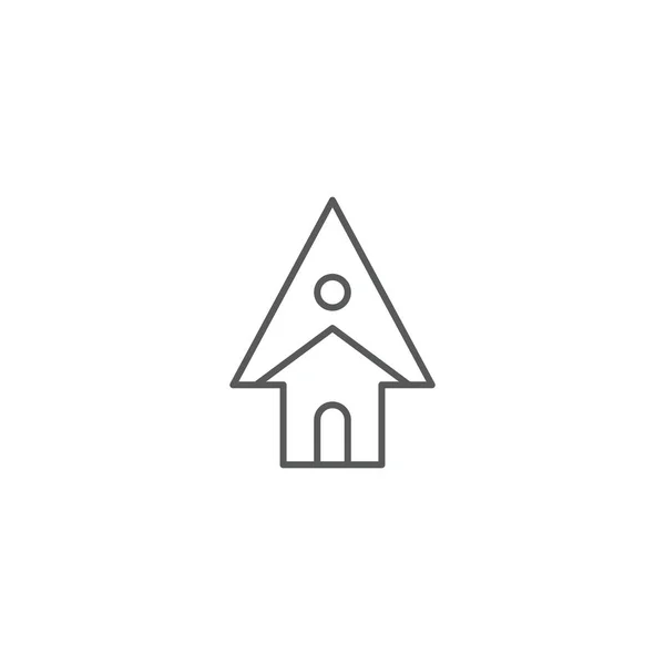 Birdhouse vector icono símbolo de la casa aislado sobre fondo blanco — Vector de stock