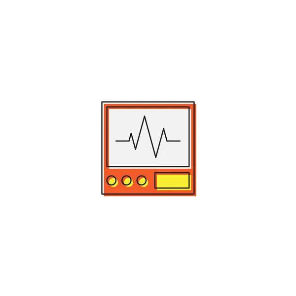 Cardiograma monitor vetor ícone símbolo médico isolado no fundo branco — Vetor de Stock