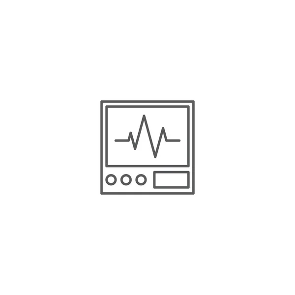 Cardiograma monitor vector icono símbolo médico aislado sobre fondo blanco — Vector de stock