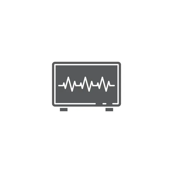 Cardiogramme moniteur vectoriel icône symbole médical isolé sur fond blanc — Image vectorielle