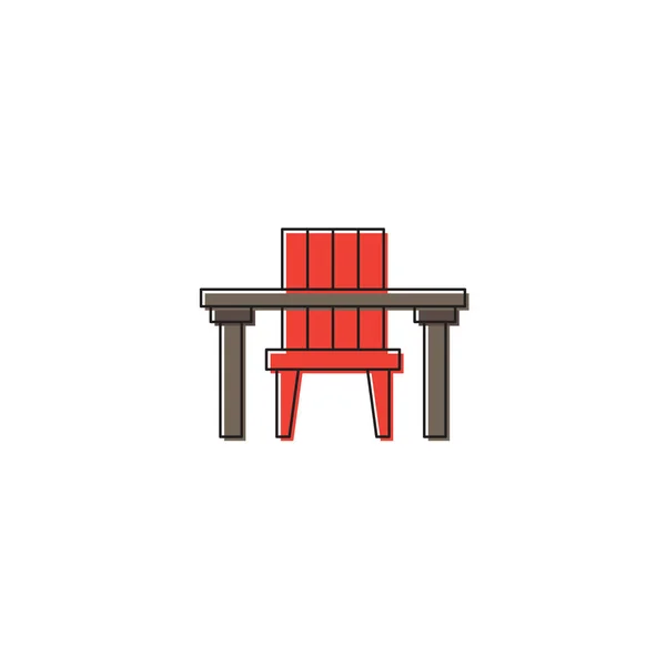 Chairs and table vector icon symbol isolated on white background — Stock Vector