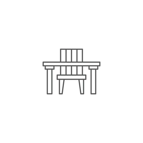 Stühle und Tisch Vektor Symbol Symbol isoliert auf weißem Hintergrund — Stockvektor